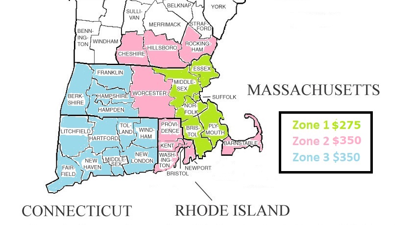 Installation Zones & Fees Map